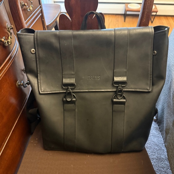 Rains Faux Leather Backpack - Picture 2 of 3